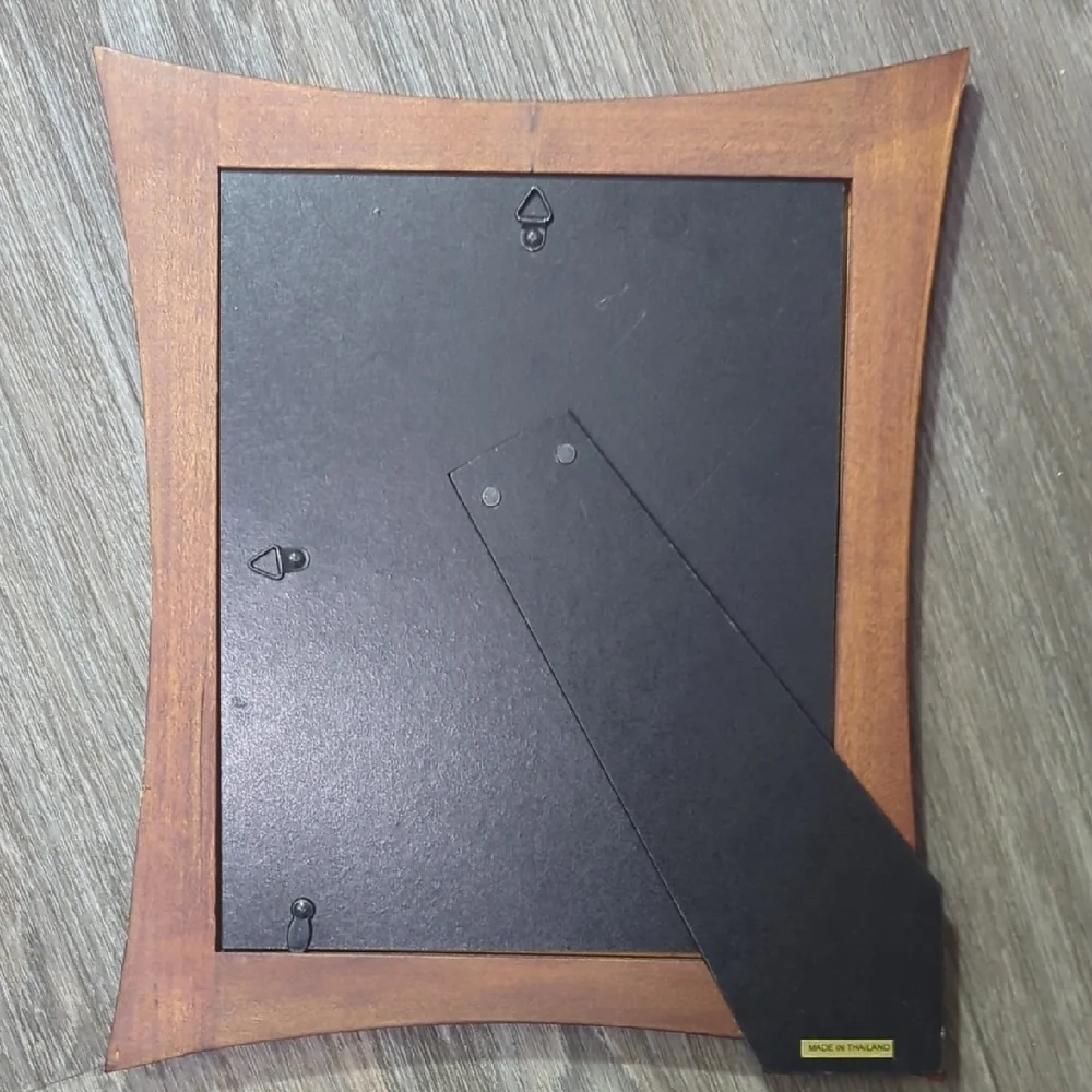 Vintage Brown 13×10 Wood Curved Elegant Brown Wooden Picture Frame